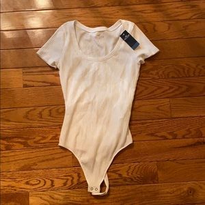 White Ribbed Hollister Bodysuit